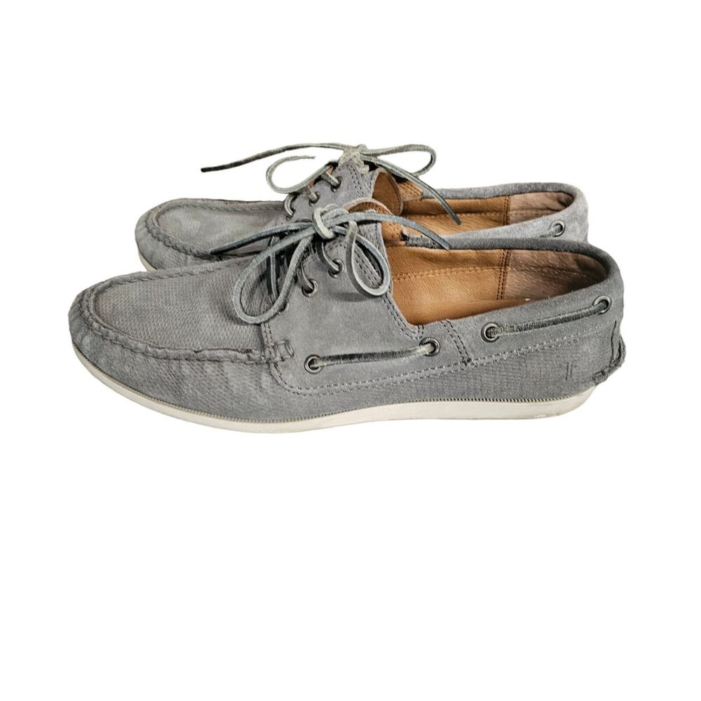 FRYE‎ Briggs Boat Shoes Gray Suede 10.5 Deck Shoes